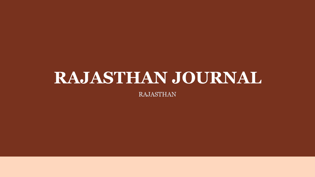Rajasthan Journal on Ahmedabad Work Read from Rajasthan