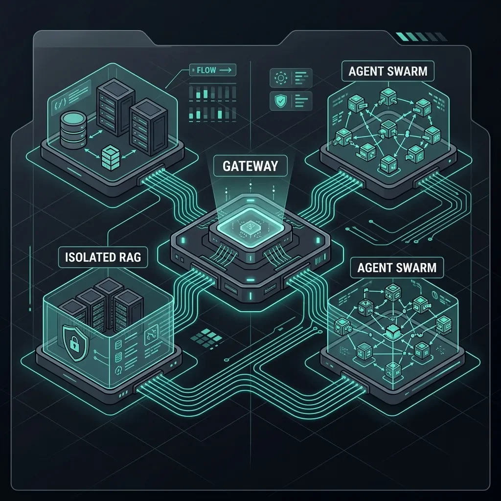 Secure Multi-Agent Sandbox and Gateway Topology