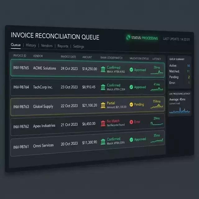 Invoice Reconciliation Screenshot