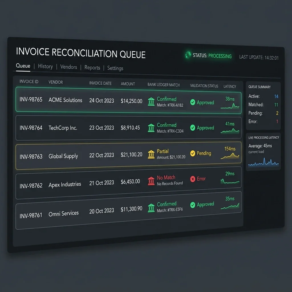 Invoice Reconciliation Screenshot