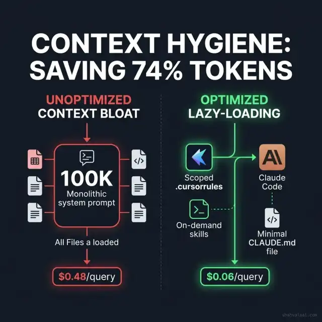 Context Hygiene Token Reduction Flowchart