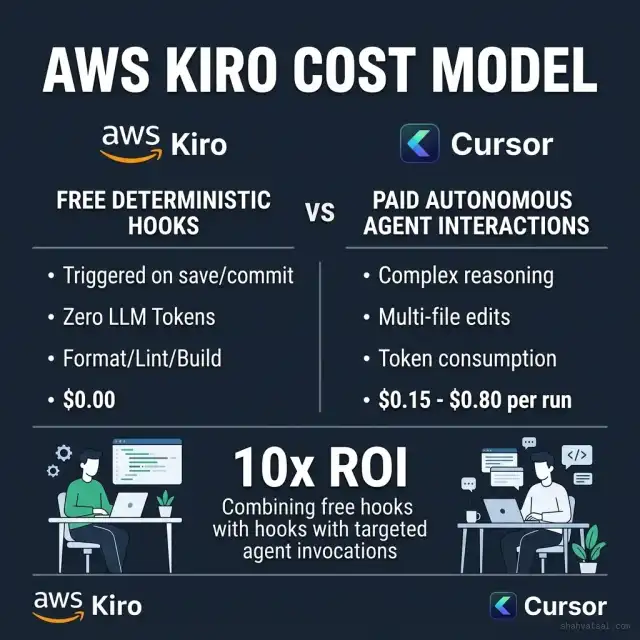 AWS Kiro Free Deterministic Hooks vs Paid Agent Cost Model