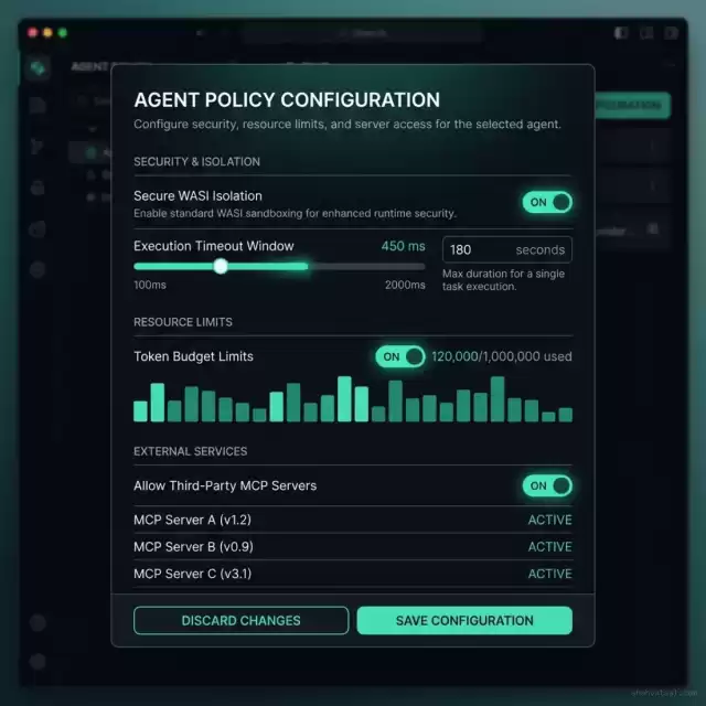 Agent Policy Configuration Dashboard Mock