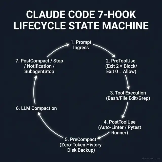 Claude Code 7-Hook Lifecycle State Machine