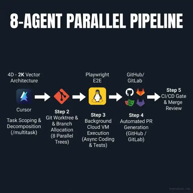 8-Agent Parallel Workflow Pipeline Diagram