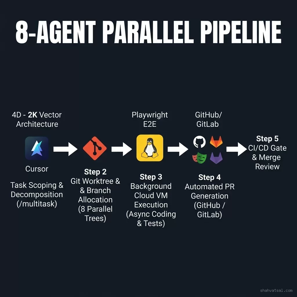 8-Agent Parallel Workflow Pipeline Diagram