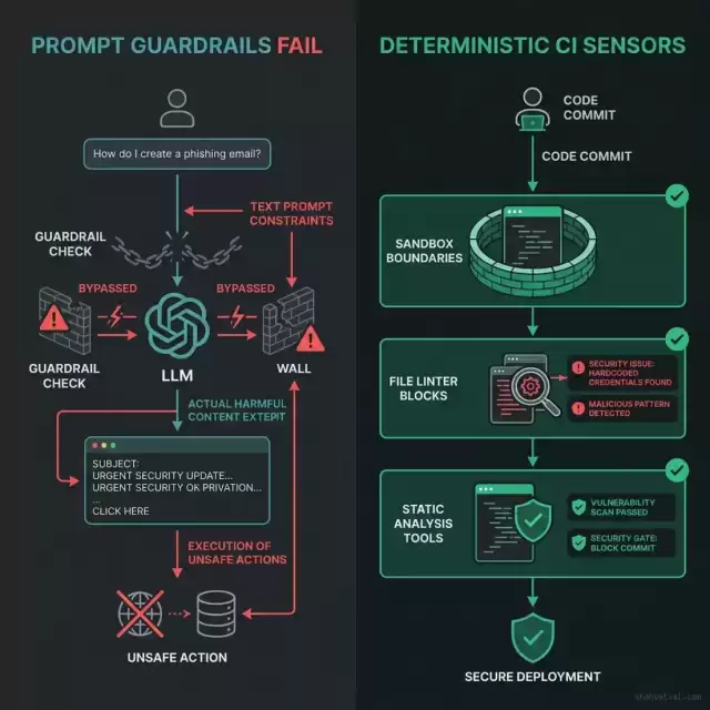 Prompt Guardrails vs Deterministic Sensors