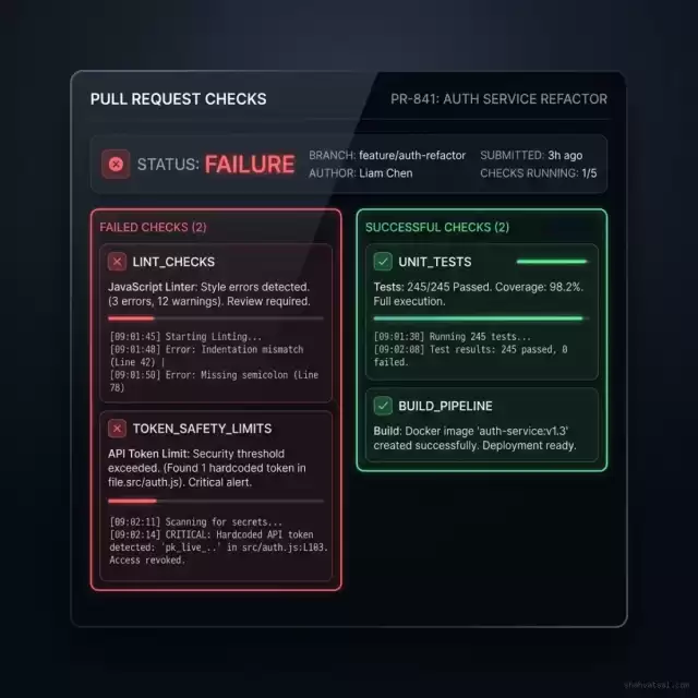 CI Failure Console Mockup