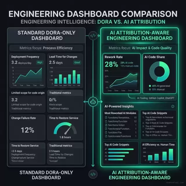 DORA vs AI Attribution Dashboard Comparison