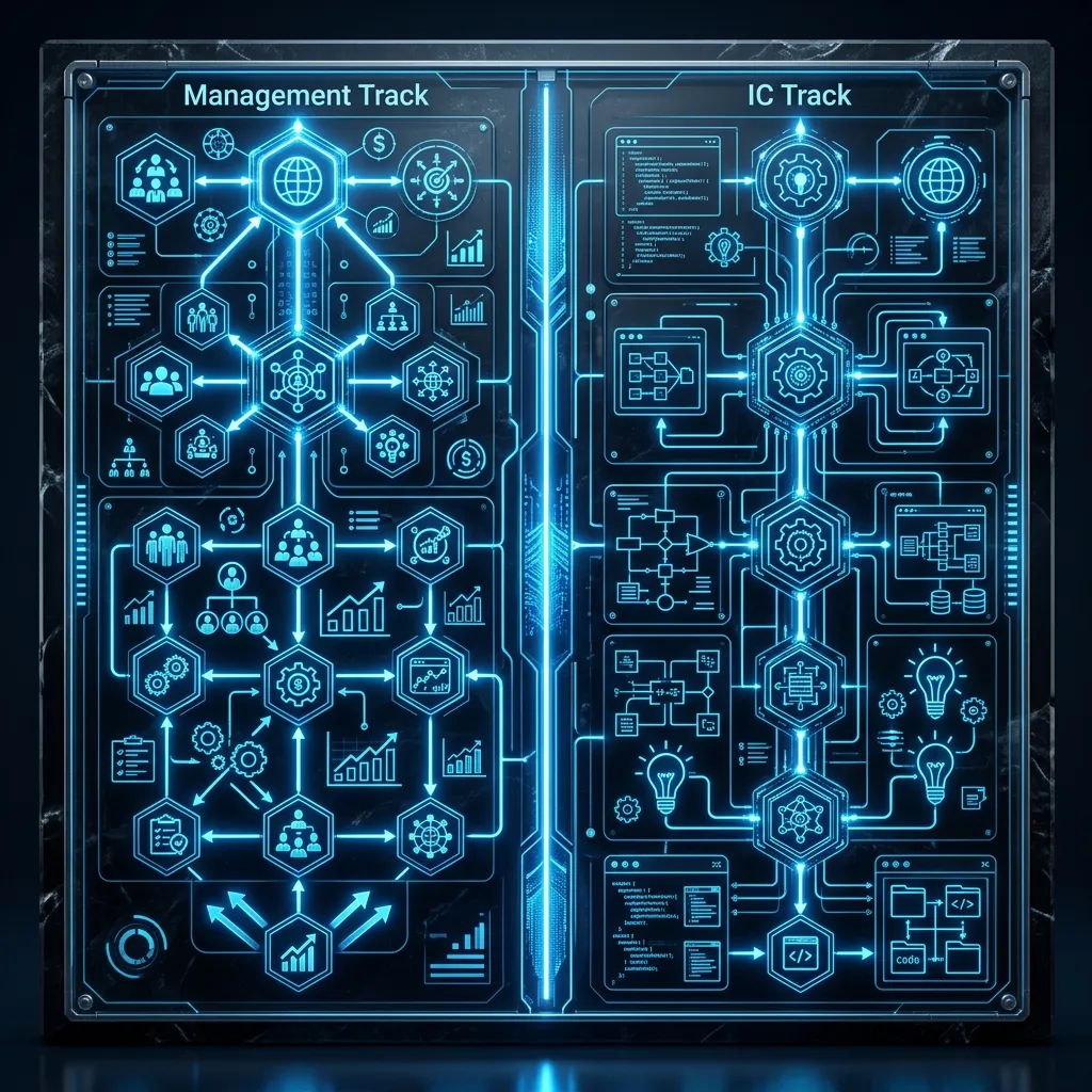 Engineering Leadership vs. Management --" 2D Matrix of Management vs. IC tracks in the agentic era