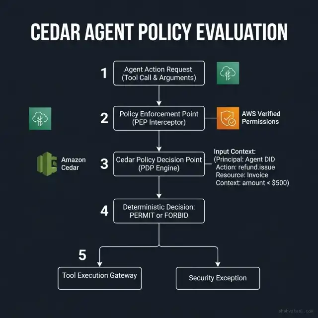 Amazon Cedar Agent Policy Evaluation Flowchart