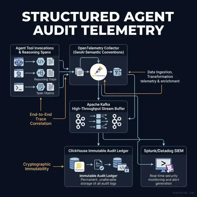 Structured Agent Audit Telemetry Topology Diagram