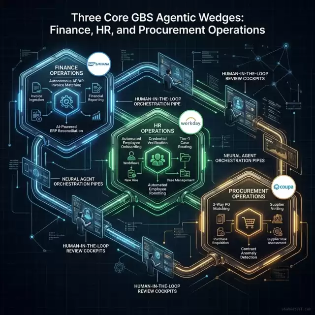 Three Core GBS Agentic Wedges: Finance, HR, and Procurement Operations