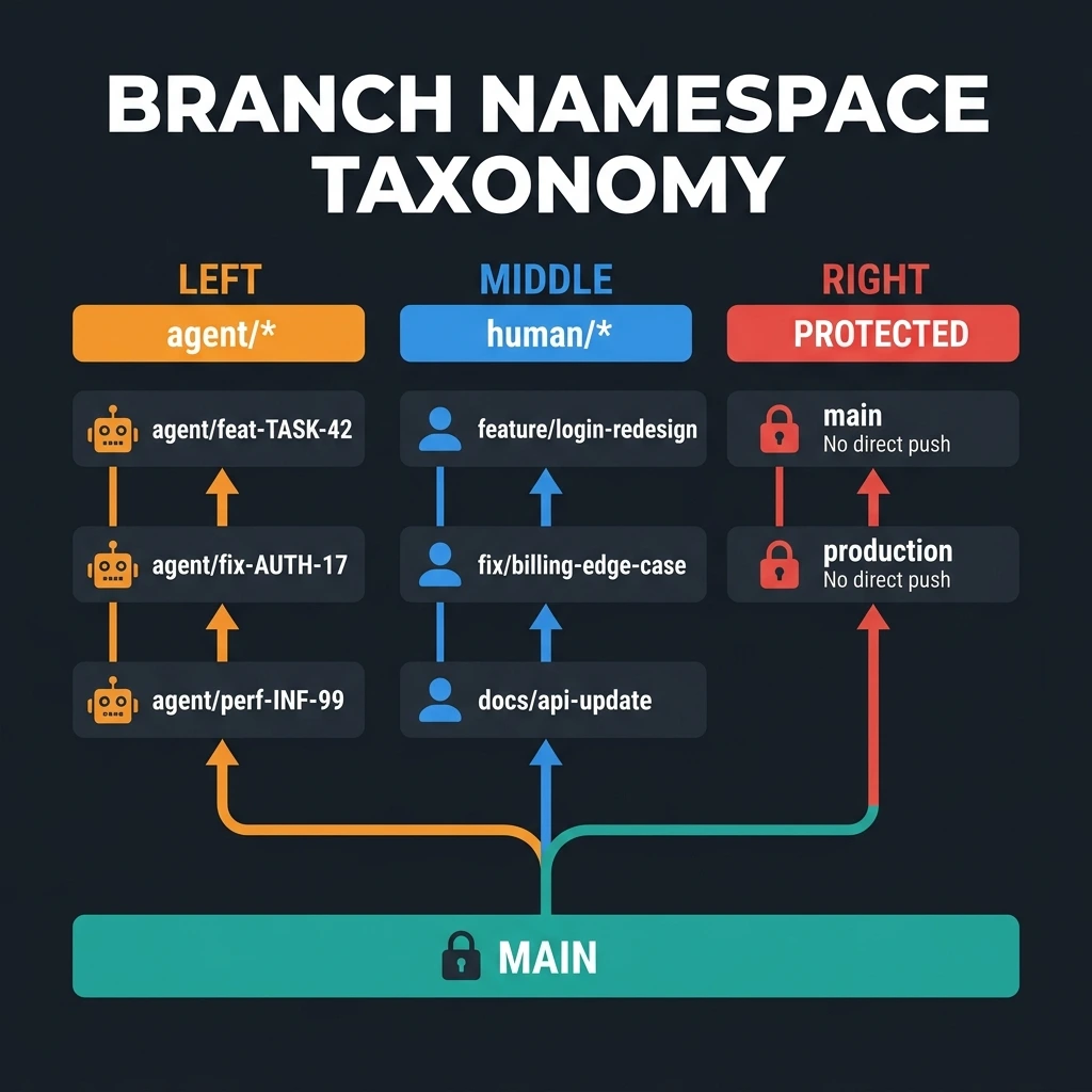 Branch Namespace Taxonomy — agent/<em width=
