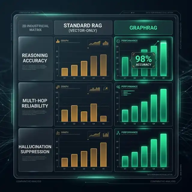 Industrial Data Matrix: Reasoning Accuracy & Hallucination Suppression Benchmarks (Standard RAG vs. GraphRAG)