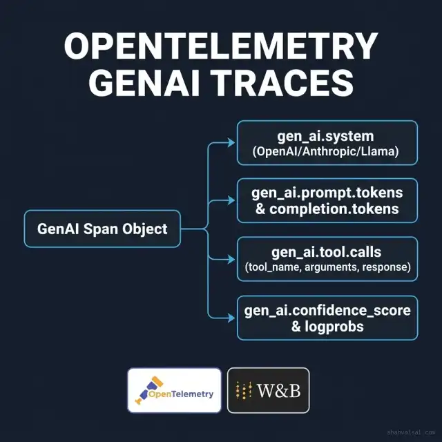 OpenTelemetry GenAI Semantic Conventions Diagram