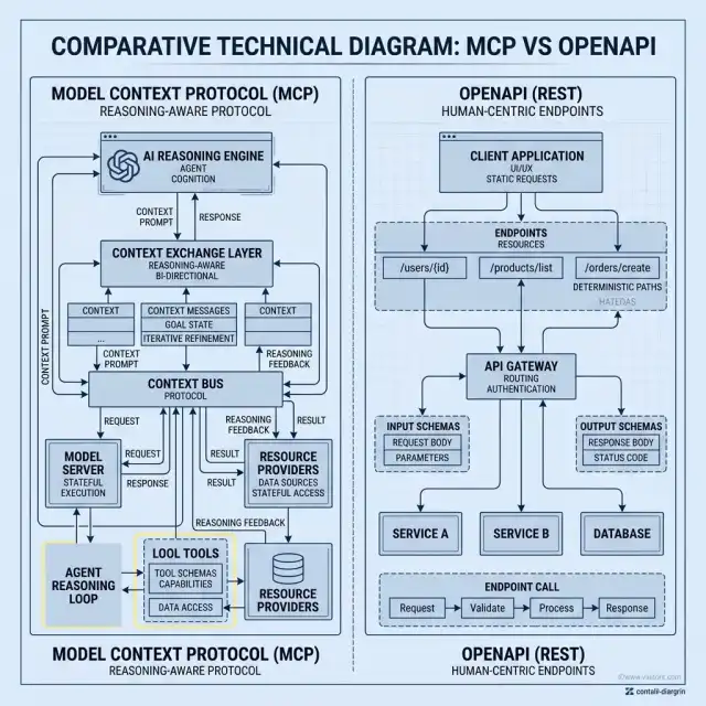 Comparative Technical Blueprint: Model Context Protocol (MCP) vs. OpenAPI Paradigms