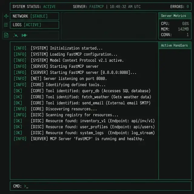 Industrial Terminal: FastMCP Server Initialization & Discovery Logs