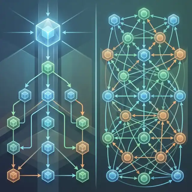 Multi-Agent Orchestration 2026 --" 2D Comparison infographic mapping the trade-offs between Supervisor and Peer-to-Peer agent swarms