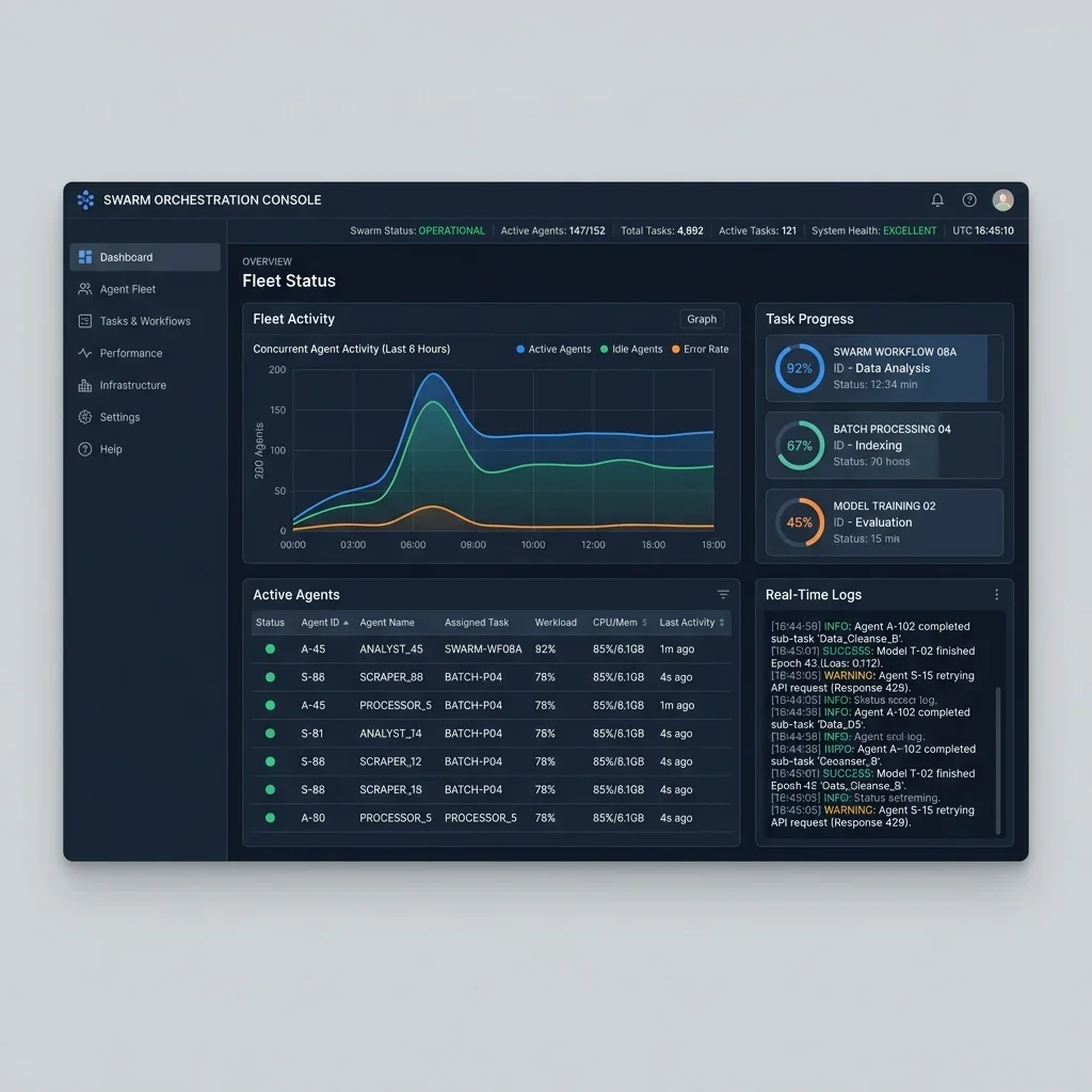 Agent Swarm Metrics Dashboard