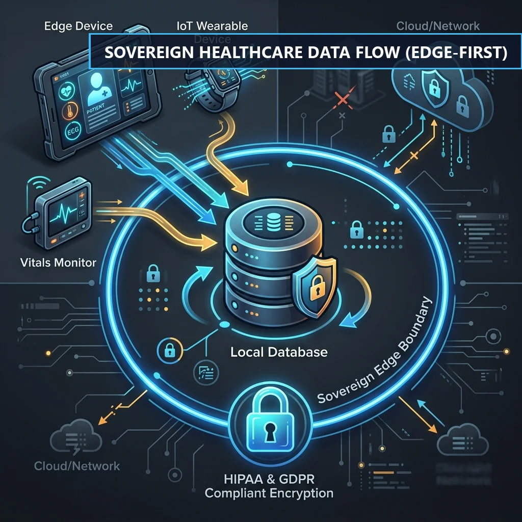 The Sovereign Healthcare Data Flow (Edge-First)