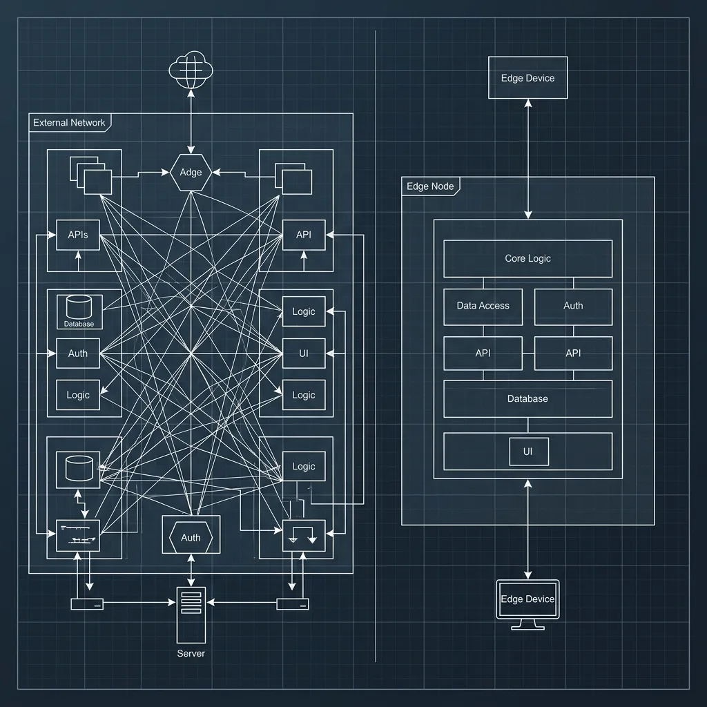 The Death of Legacy Microservices --" 2D Architectural comparison: Distributed Mesh vs. Unified Edge Worker