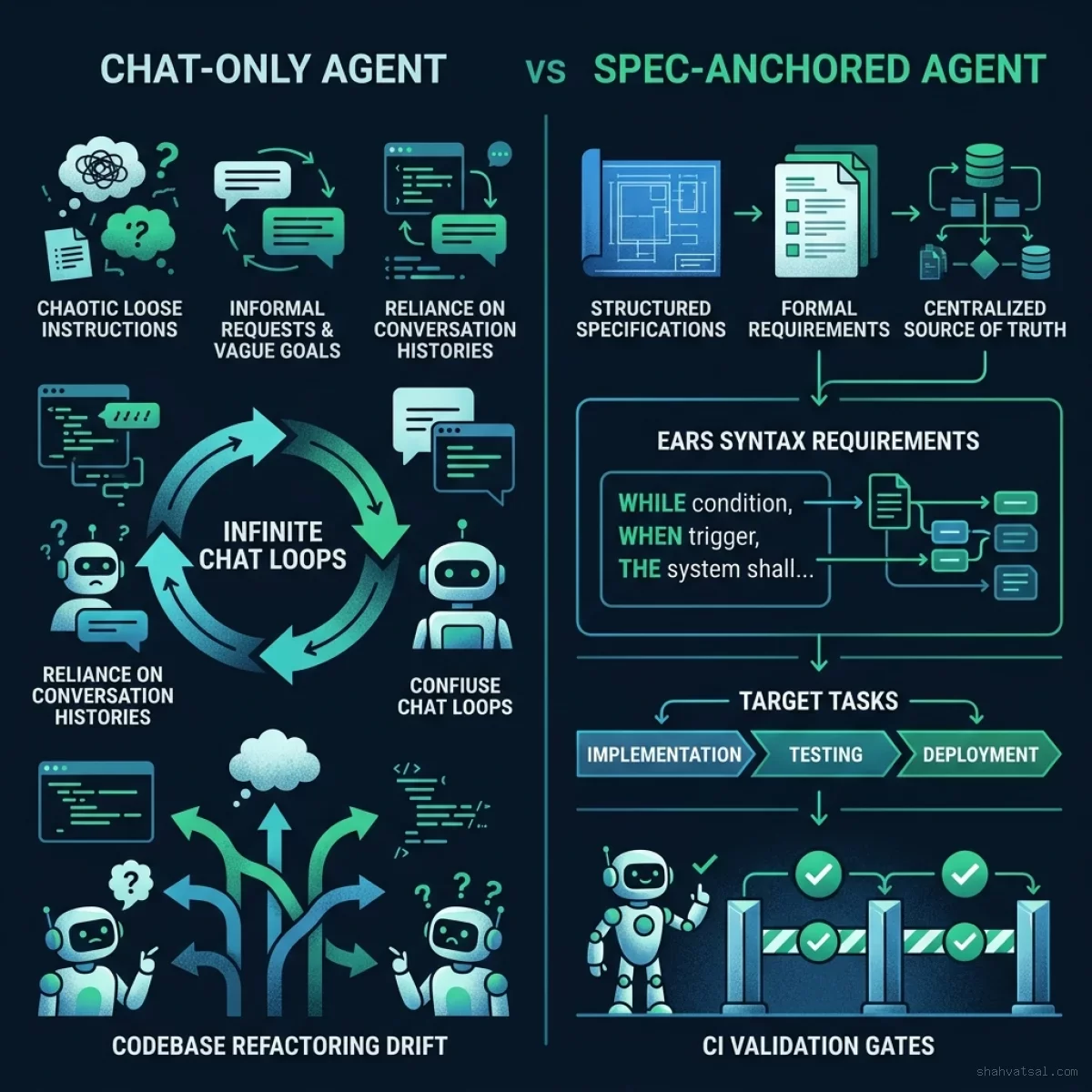 Chat-only vs Spec-anchored Agents