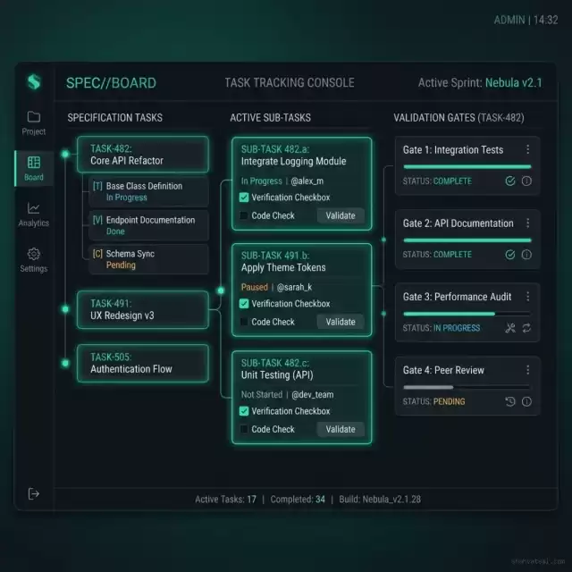 Spec Task Board Mockup