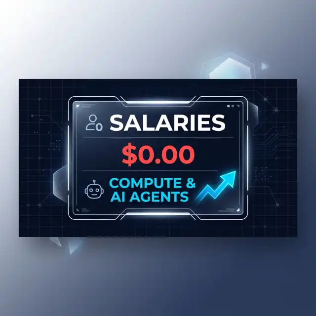 Futuristic balance sheet comparing salaries to compute resources