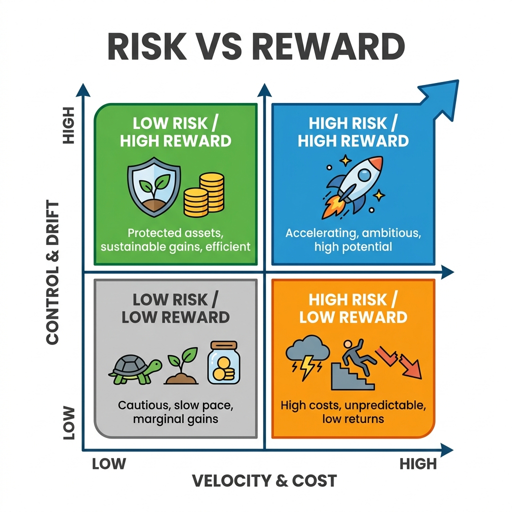 Risk vs Reward Matrix for agentic deployments