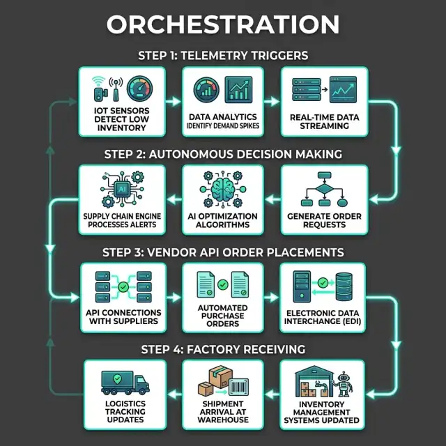 Autonomous supply chain orchestration and receiving map