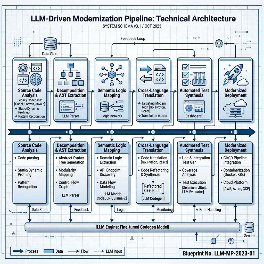 LLM-Driven Modernization Pipeline Blueprint