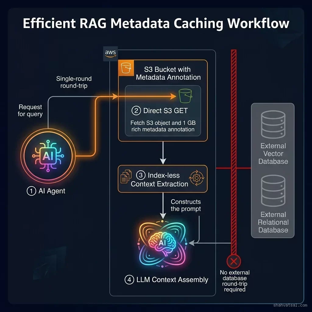 RAG metadata caching workflow diagram using S3 Annotations