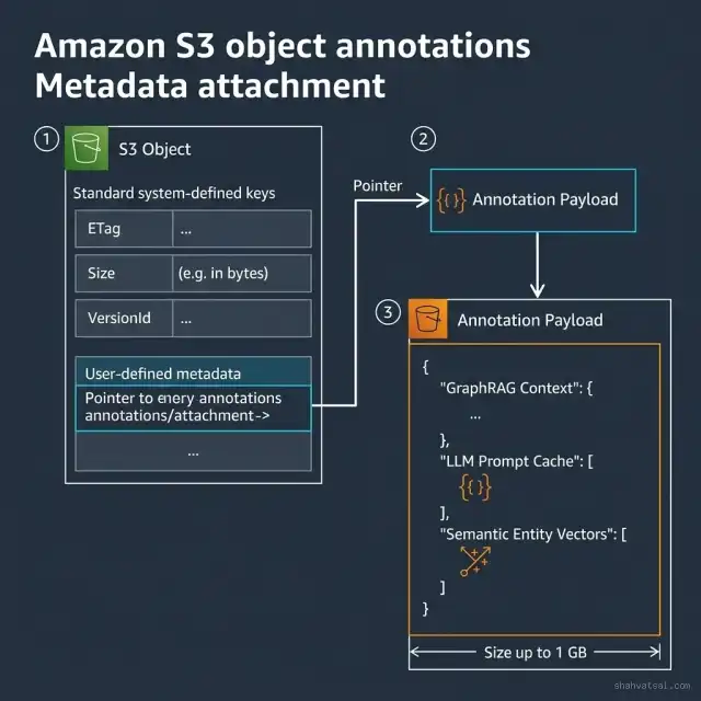 Amazon S3 object annotations metadata attachment structure diagram