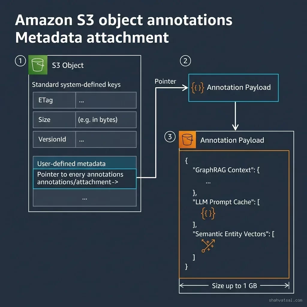 Amazon S3 object annotations metadata attachment structure diagram
