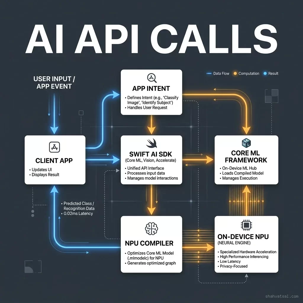iOS 27 On-Device AI API calls architecture diagram