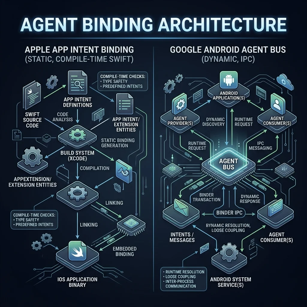 Apple Swift App Intent Binding vs. Google Android Agent Bus IPC Blueprint — Vatsal Shah — 2026