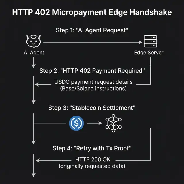HTTP 402 Micropayment Edge Handshake Protocol Flow