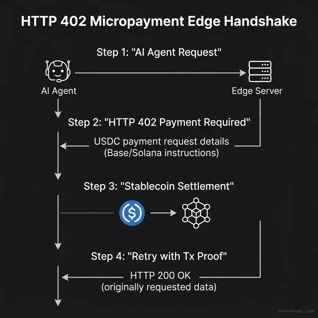 HTTP 402 Micropayment Edge Handshake Protocol Flow