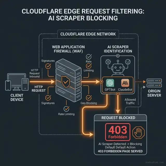 Cloudflare edge request blocking flow diagram