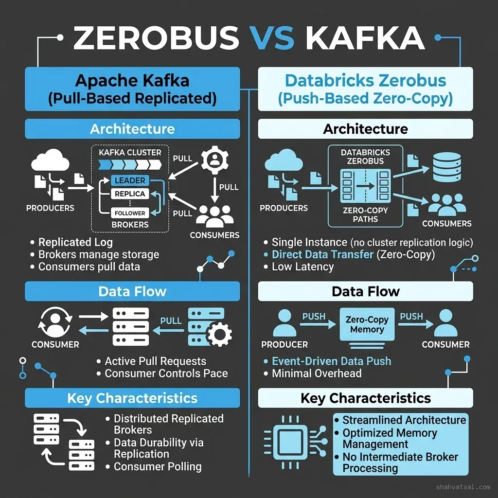 Zerobus versus Apache Kafka comparison table
