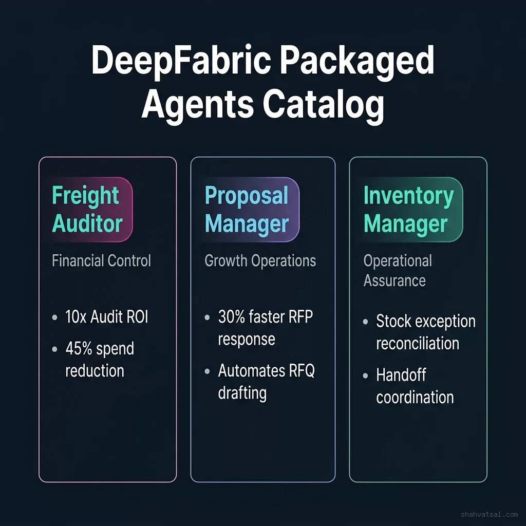 DeepFabric Packaged Agents Catalog - Freight Auditor, Proposal Manager, and Inventory Manager