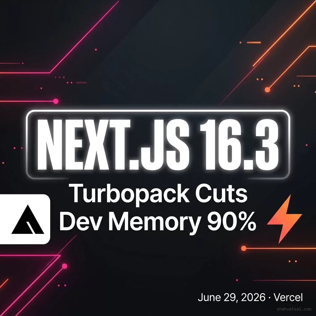 Next.js 16.3 Turbopack — Cuts Dev Memory 90% and Adds Rust React Compiler — June 29, 2026 — Vercel