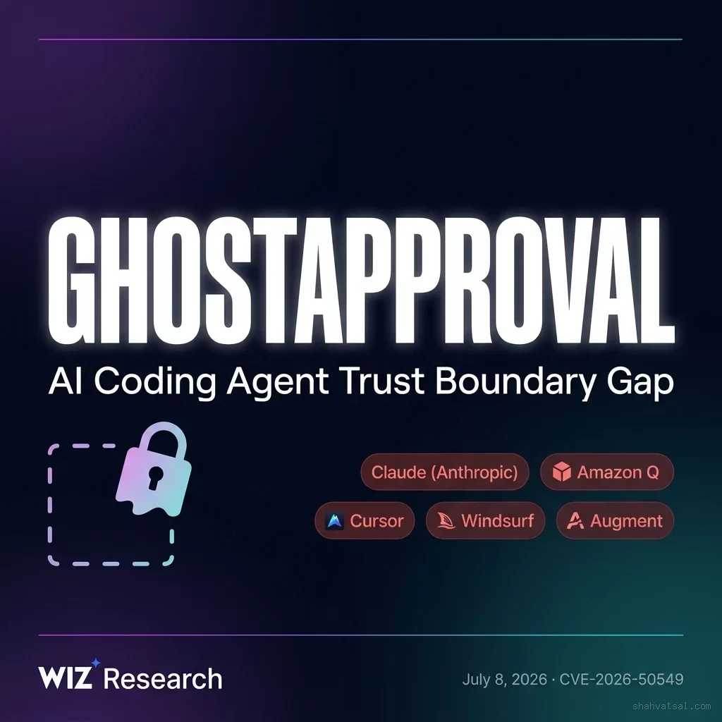GhostApproval — AI Coding Agent Trust Boundary Gap — Wiz Research — July 8, 2026 — CVE-2026-50549 CVE-2026-12958