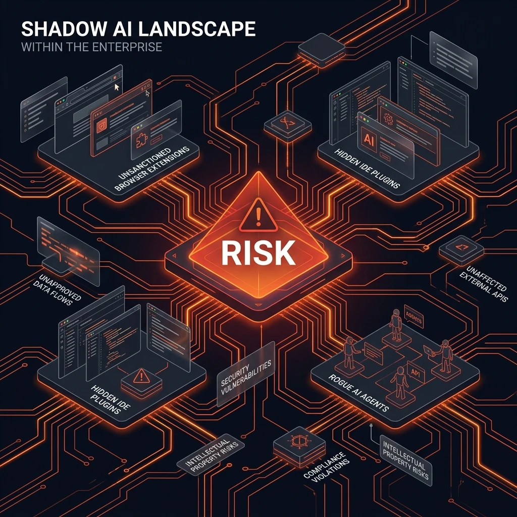 Shadow AI Landscape — Enterprise Security Perimeter — 2026