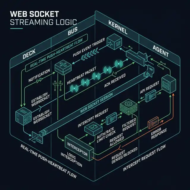 WebSocket Streaming Logic — Isometric Sequence Blueprint