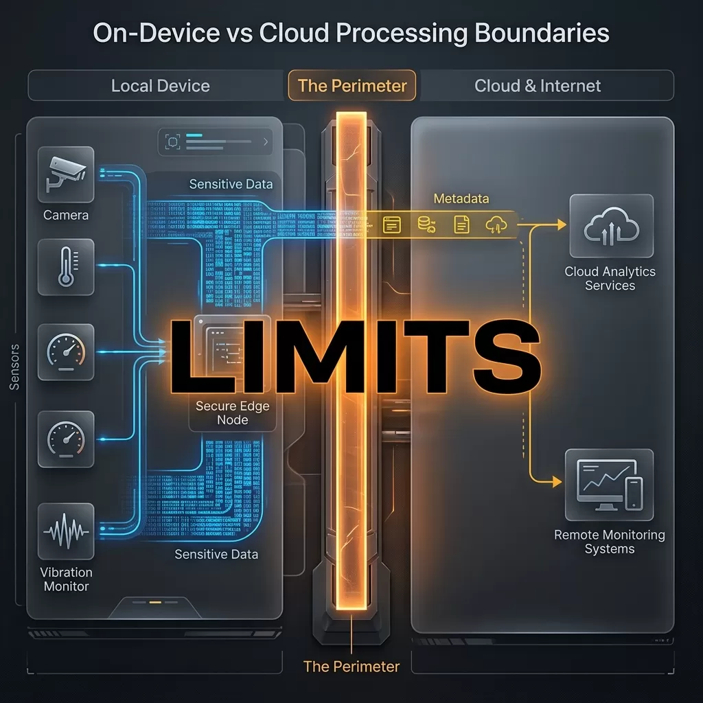 Visualization: On-device vs Cloud processing boundaries