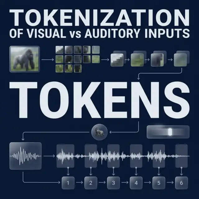 Technical Diagram: Tokenization of visual vs auditory inputs